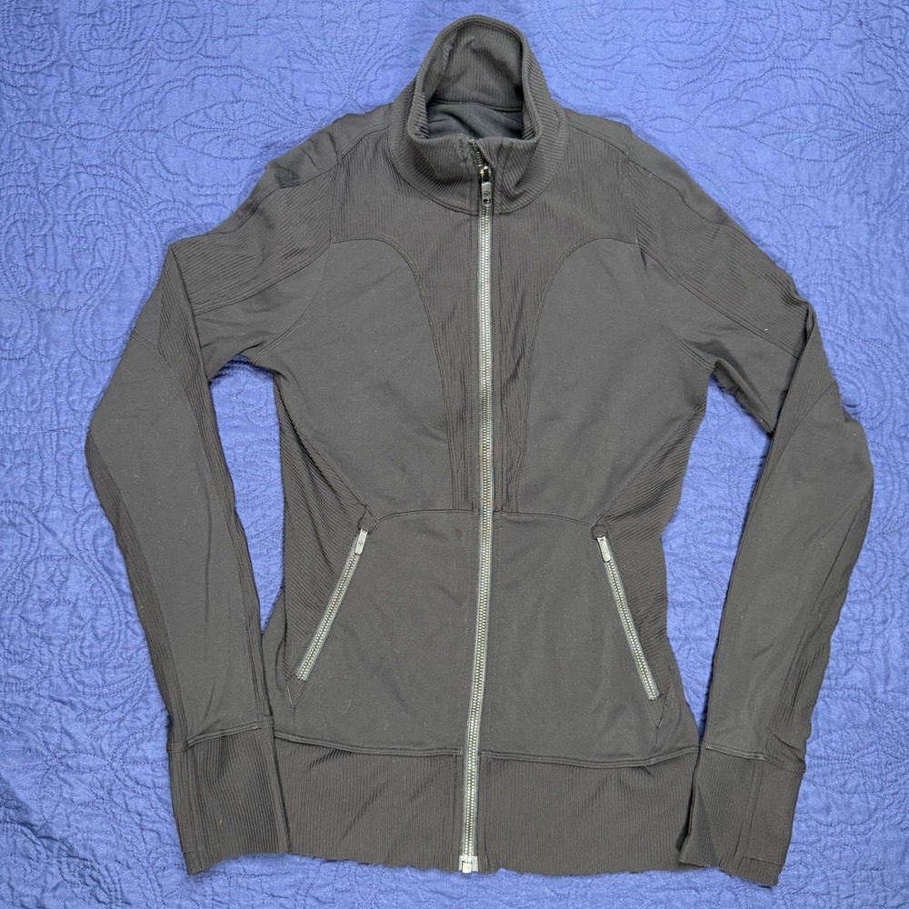 Lululemon Jacket Womens Size 4 Black Movement to Movement Full Zip Athletic Gym